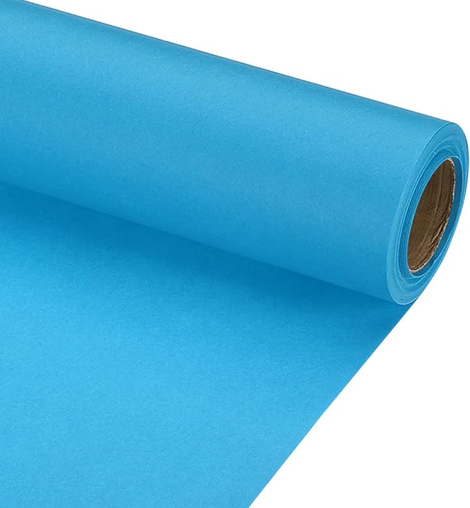 PATIKIL Wrapping Paper, 15" x 300"(25') 70 GSM Craft Paper Roll Kraft Packing Paper for Poster Bulletin Board, Gift Wrapping, Light Blue
