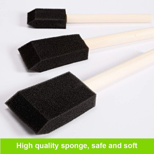 Conda Foam Brush Set - 50 Pack Assorted Sizes 0.5"-2" | Lightweight & Durable for Acrylics, Stains, Varnishes