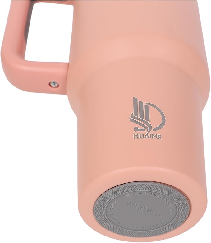 40oz Insulated Tumbler with Handle, Leakproof Straw Lid & Carry Handle - Double Wall Vacuum Insulation Keeps Ice 24 Hours, BPA Free Stainless Steel Water Bottle (Melon)