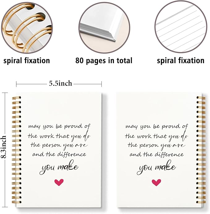 DSHFG Motivational Journal Notebook for Women Appreciation Gifts Coworkers Mentor Boss, Journaling Notebooks for Work Office Supplies Spiral Notebook Difference Maker Gift, 5.5x8.3
