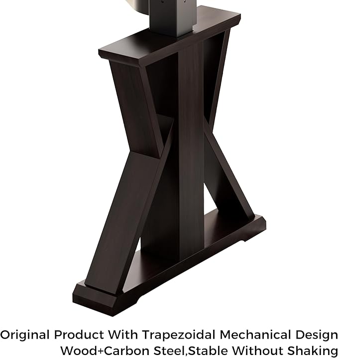 EUREKA ERGONOMIC Standing Desk, 63 inch Executive Desk w Drawers,Modern X-Shaped Leg Luxury Home Office Computer Desk w Monitor Stand,Smoked Oak