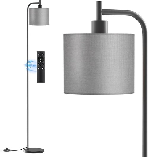 SIBRILLE Dimmable Floor Lamp - Modern Tall Standing Lamp with Remote & 3 Color Temperatures | Linen Shade