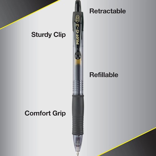 Pilot G2 Premium Gel Roller Pens - Bold 1 mm Black Ink | Pack of 6 (30 Count Total)