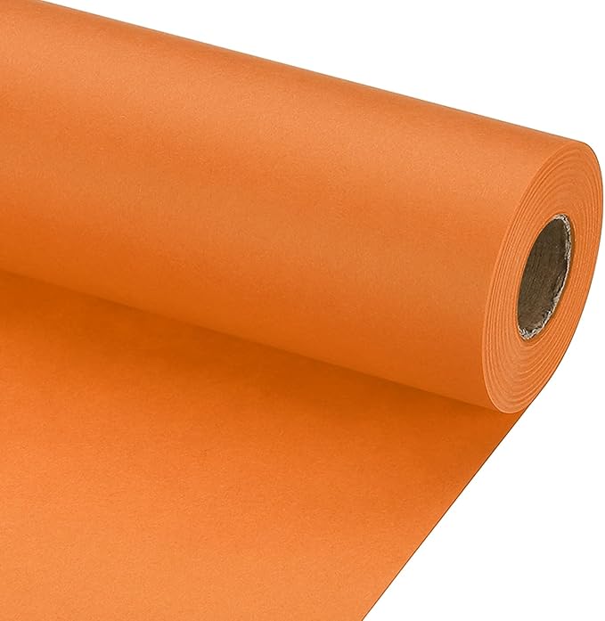 PATIKIL Wrapping Paper, 12" x 800"(66') 70 GSM Craft Paper Roll Kraft Packing Paper for Poster Bulletin Board, Gift Wrapping, Orange