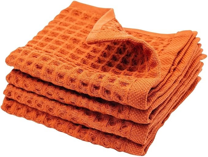 sea me at home Waffle Washcloths Set, 100% Turkish Cotton (Terra)