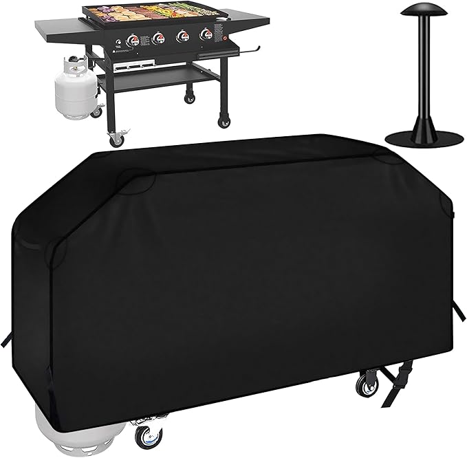 iCOVER 36 inch Griddle Cover for Blackstone, 600D Heavy Duty Waterproof Canvas Flat Top Gas Grill Covers for 36" Grills 1554 1825 for Weber 36” Griddles Camp Chef 600 with Support Pole