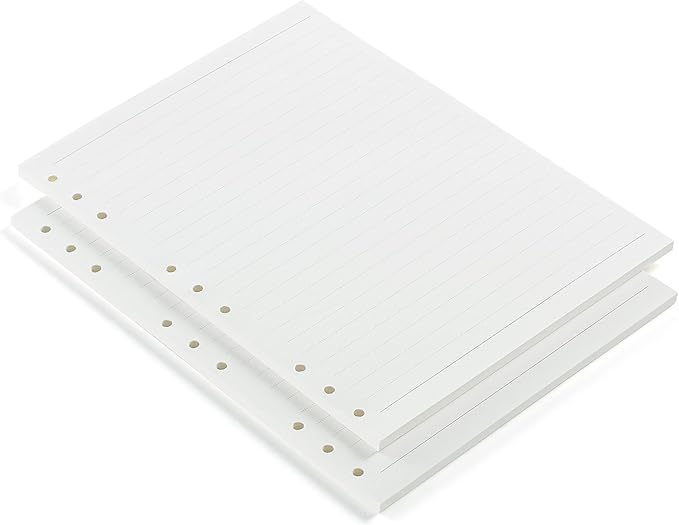 90 Sheets Lined Planner Refill Paper, 255x180mm, 9 Holes Inserts Paper B5 Loose Leaf Notebook Insert for Filofax Bullet Journals Diary