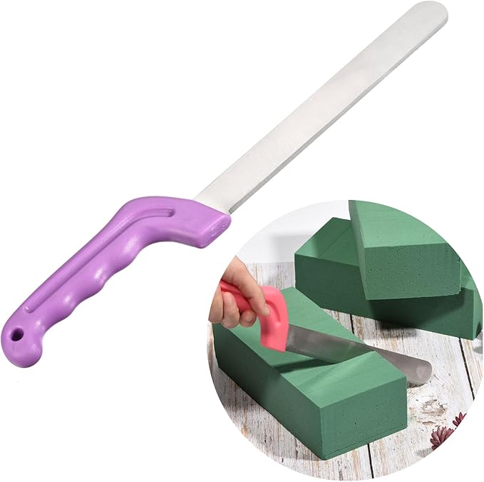 YOKIVE 1 Pcs Floral Foam Cutters, Iron Flowers Mud Bricks Handle Steel Cutters for Cut Flowers Blocks Cakes Fruit Florist (Dark Purple, 14.2 Inch)