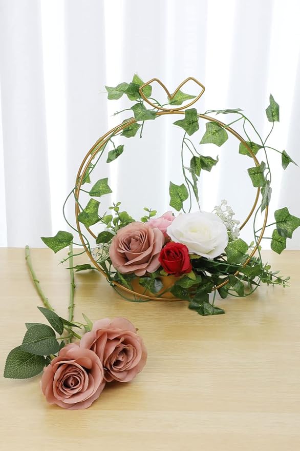 Artificial Rose Flower Artificial Flowers Flower with Long Stem Silk Roses Bouquet for Wedding Bridal Shower Party Home Decoration (Dusty Rose, 30 Pcs)
