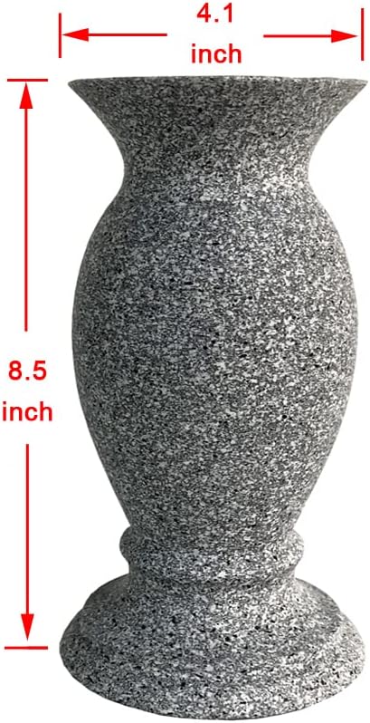 Resin Cemetery Vase Grave Decorations Floral Holder for Fresh or Artificial Flowers with Floral Foam and Long Metal Spike Memorial Gift