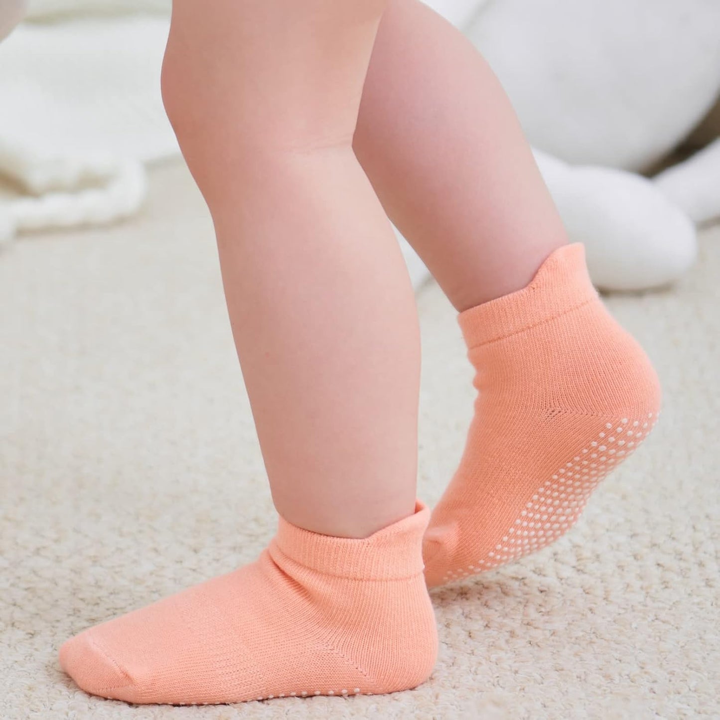 Zaples Baby Non-Slip Grip Ankle Socks - Comfortable Non-Skid Soles for Infants & Toddlers