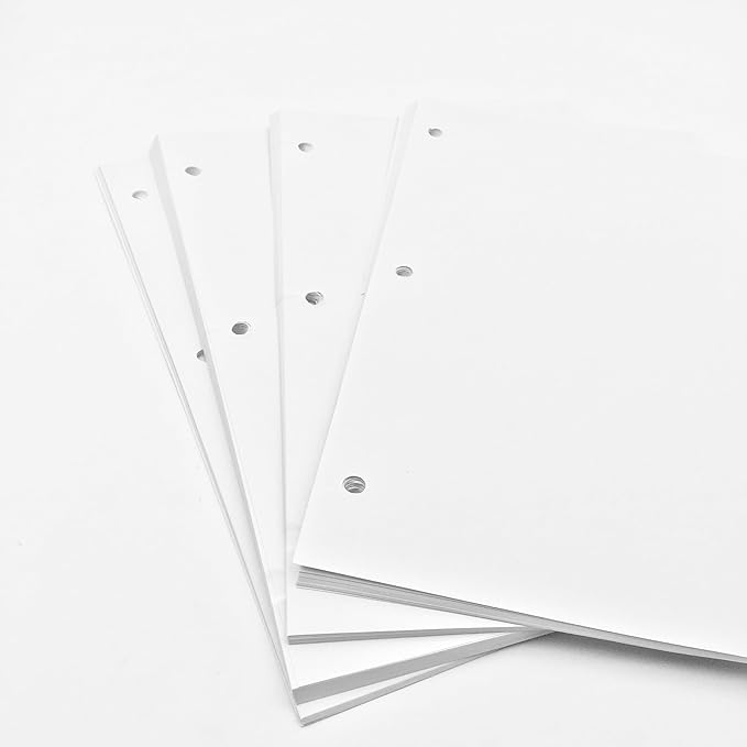Shuokecrafts Loose Leaf Paper,(8.5" x 11") - 3-Hole Punched Letter, Filler Paper,Multi-Use Print & Copy White Paper Brightness (100)