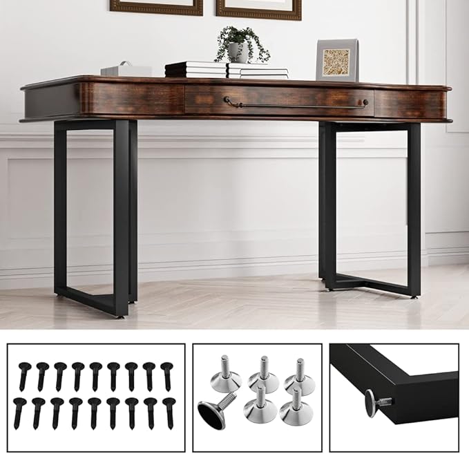 Black Metal Table Legs 28''inch Heavy Duty Metal Desk Legs,DIY Metal Legs for Table,Industrial Table Legs for Home Furniture(Without Plank)