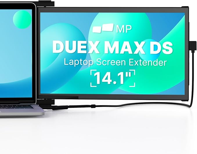 Portable Monitor - [2026 Upgrade] Mobile Pixels Duex Max DS 14.1'' Laptop Screen Extender, USB C/HDMI Plug and Play, 1080P Monitor for 14''-17 '' Laptops, Compatible with Mac/Windows/Android/Switch