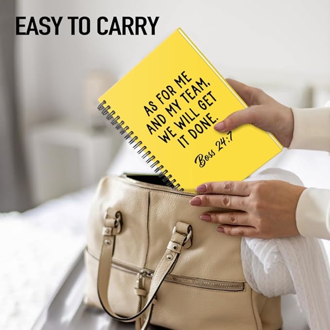 Msticey As For Me And My Team We Will Get It Done 160 Blank Pages Yellow Hardcover Spiral Notebook, Appreciation Gifts for Women Manager Supervisor Leader Coworker Colleague, Funny Boss Day Gifts