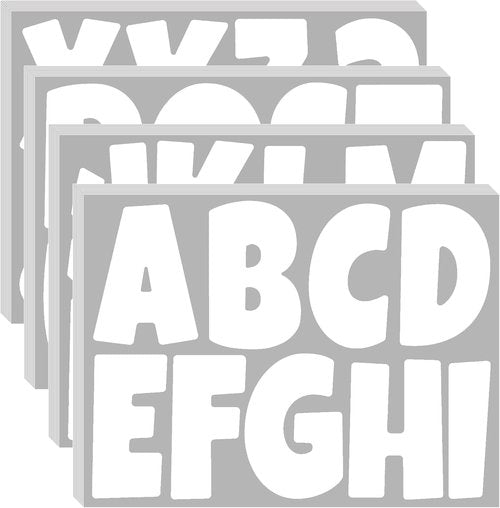Bemeol Letter Stickers - 351 Pieces 4-Inch Alphabet Cutouts for Bulletin Board Decor | White