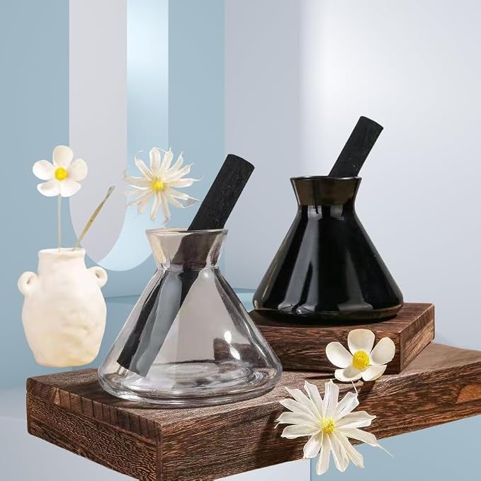 200ml Blue Glass Reed Diffuser Bottles,Empty Refillable Diffuser Bottle for Essential Oils,Aromatherapy Container for DIY Replacement Diffuser,Reed Sticks,Crafts Decor