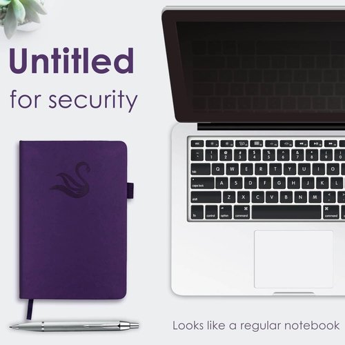Elegant Password Book - Hardcover Organizer with Alphabetical Tabs & Notes Section | 5.2" x 7.6" (Purple)