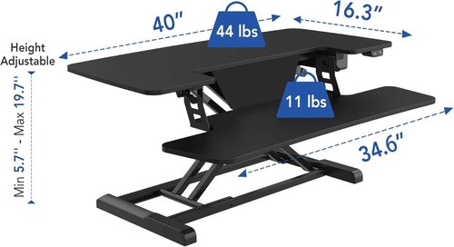 FLEXISPOT 40" Electric Height Adjustable Standing Desk - Motorized with Drawer & Quick Release Keyboard Tray for Home/Office