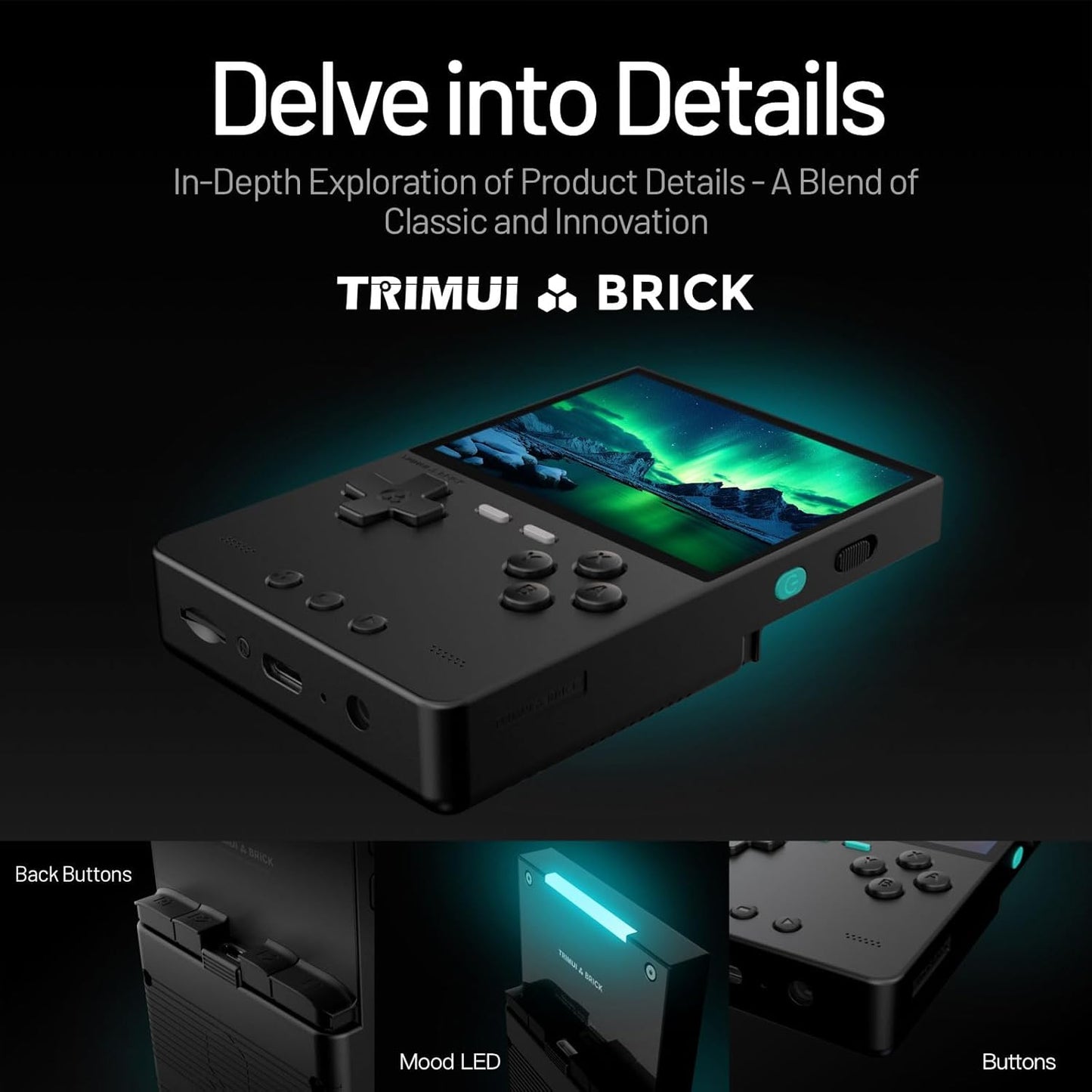 Trimui Retro Game Console - 3.2-Inch IPS Screen, 64G TF Card, 3000mAh Battery | Purple