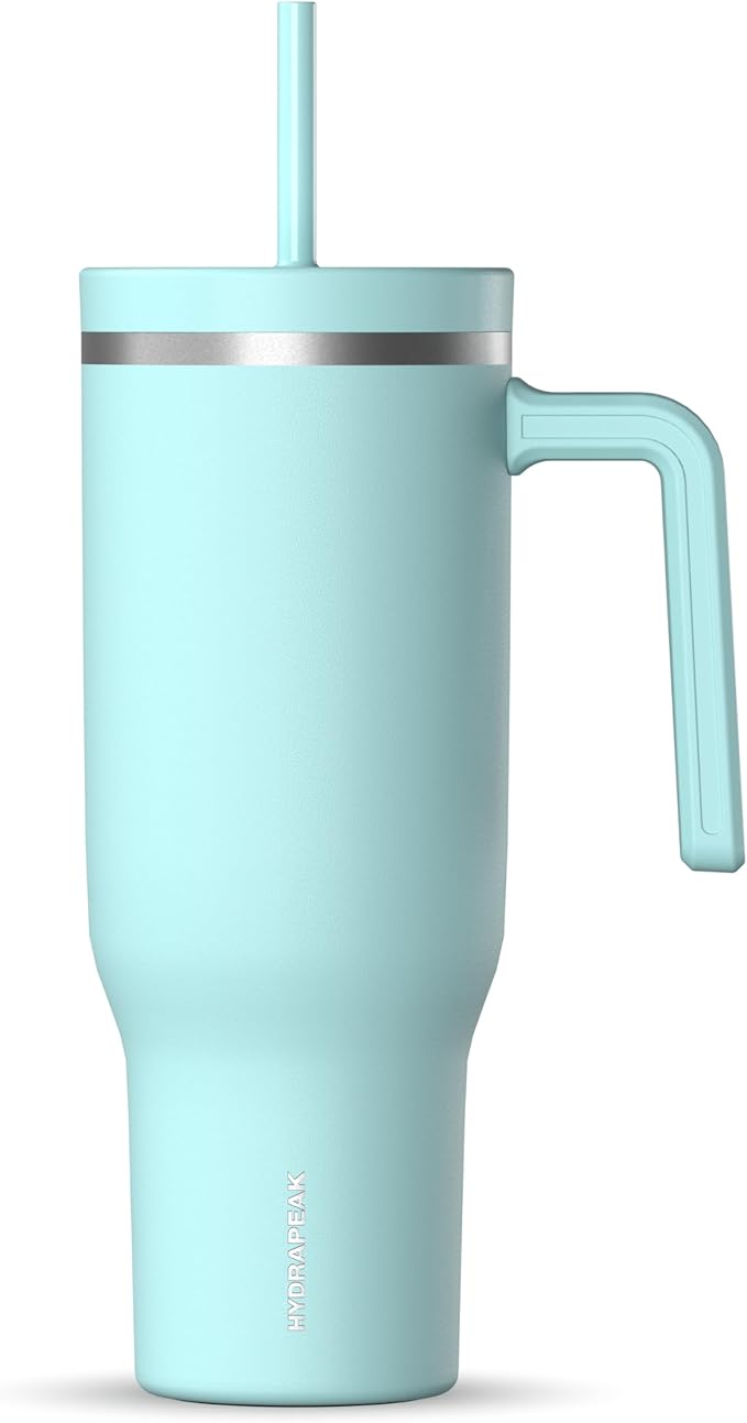 Hydrapeak Voyager 40 oz Tumbler with Handle and Straw Lid | Reusable Stainless Steel Water Bottle Travel Mug Cupholder Friendly | Insulated Cup (Alpine)