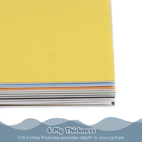 Golden State Art | Pack of 25 Acid-Free 16x20 Multicolor Uncut Mat Boards for Photos & Frames