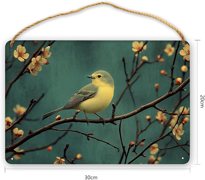Retro Bird Wooden Art, Vintage Nature-Inspired 12x8 Inch Wall Decors, Perfect for Nature Fans & Nostalgic Home Aesthetics