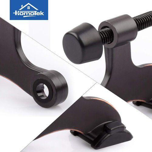 HOMOTEK Heavy Duty Hinge Pin Door Stopper - Adjustable 20 Pack with Black Rubber Bumper Tips | 2-1/2x1-3/4 Inch, Oil Rubbed Bronze