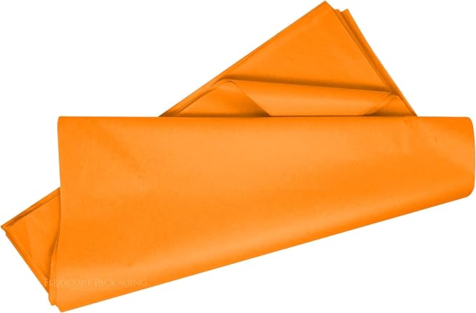 Flexicore Packaging® | Gift Wrap Tissue Paper | Size: 15"x20" | 100 Sheet | Acid Free Bulk Tissue Paper | (Bright Orange)