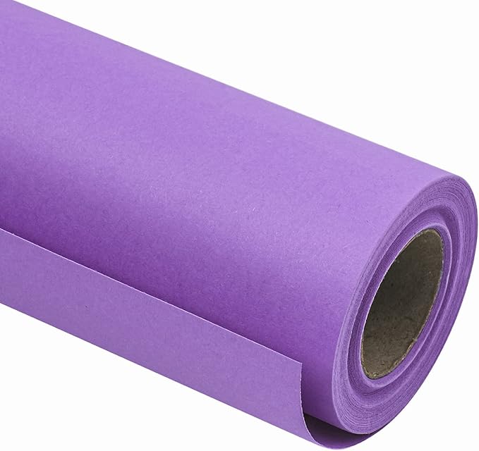 RUSPEPA 30"x 393"(32.8') Dark Purple Kraft Wrapping Paper Large Jumbo Roll, Recyclable Purple Gift Wrap Paper for Birthday Gift Wrapping, Table Covering, Kids Art Crafting, Bouquet Flower, 80GSM