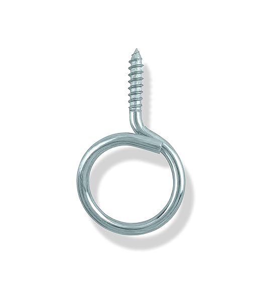 Heavy Duty Bridle Rings 100 Pack – 1-1/4 Inch Wood Screw Cable Support Hangers | Zinc-Plated Steel Threaded Cable Rings for Low Voltage Cable Management (Electrical & Network Wire Organizer)