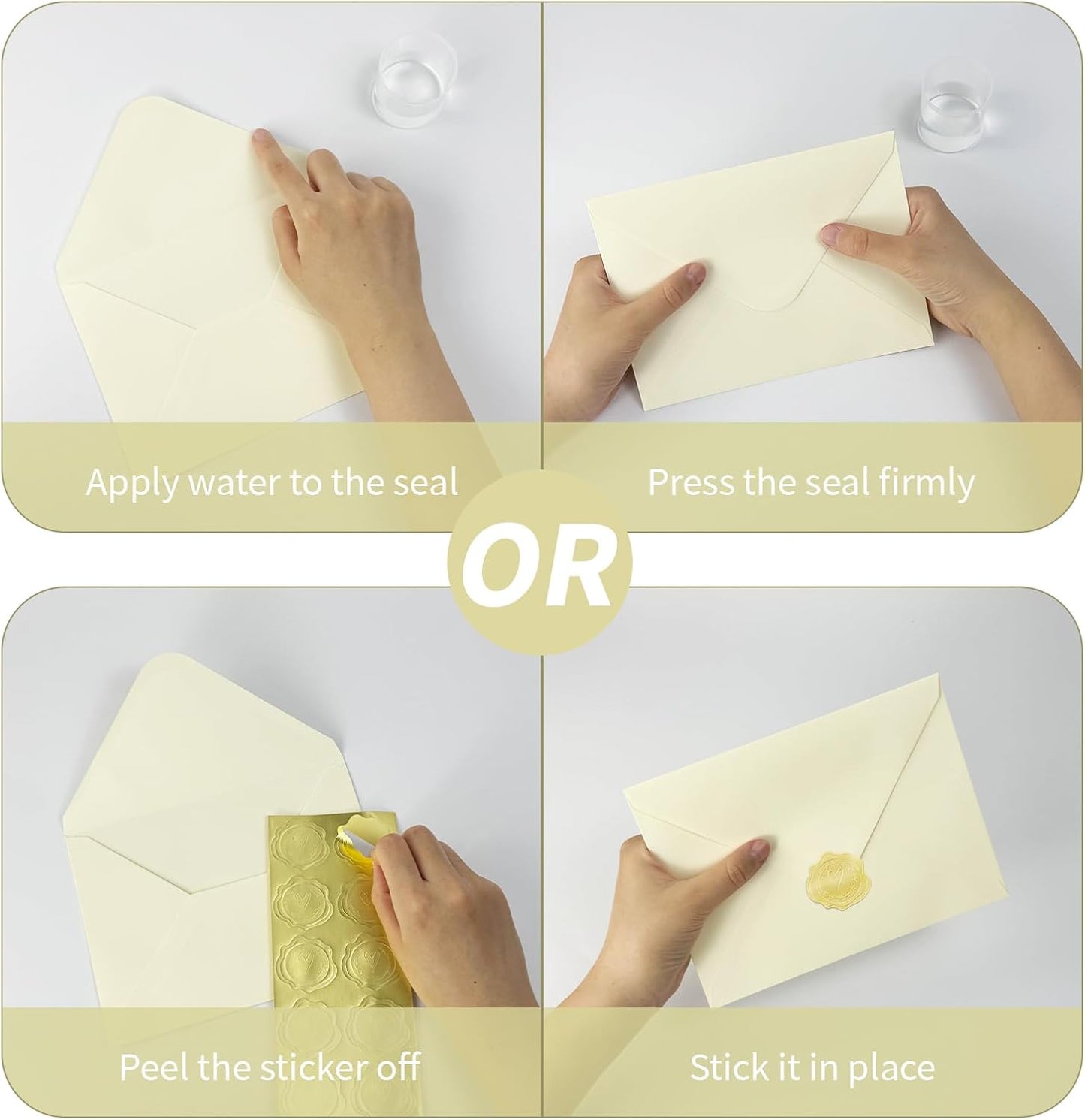 YINUOYOUJIA A7 Ivory Specialty Paper Envelopes - 50 PCS for Invitations, Weddings, and Events