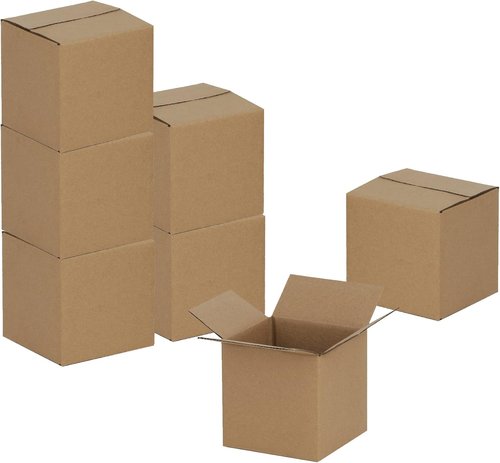 Kraft Shipping Boxes - 50 Pack Small Corrugated Cardboard Boxes for Mailing | 4x4x4 Inches