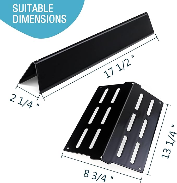 STCNADCR 2 Pack Heat Deflector& 5 Pack Flavorizer Bars Grill Replacement Parts for Weber Genesis 300 Series E310 E320 E330 S310 S320 S330 E-310 E-320 S-310 S-320，Porcelain-enameled
