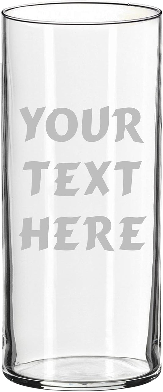 My Personal Memories Custom Etched Glass Flower Vase - Personalized with Your Text for Weddings, Valentine's, Mother's Day, Couples, Anniversaries, Birthdays, Gifts (Any Text Style)