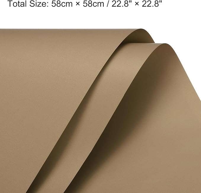 MECCANIXITY Set of 20 Flower Wrapping Paper 22.8x22.8 Inch Waterproof Florists Wrapping Paper for Florist Bouquet Supplies, DIY Crafts, Gift/Gift Box Packaging Brown