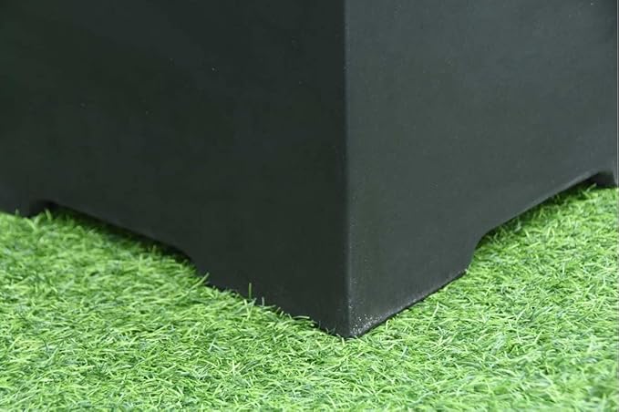 AMS Fireplace | Elementi Square Smooth Dark Black 20 lbs Propane Tank Cover | Concrete GFRC Base | Dimensions: 15.7 x 15.7 x 20 inches | Perfectly Matches with Granville and Bergamo Fire Pit Tables.