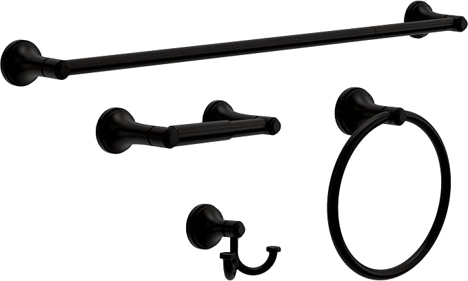 Franklin Brass Woodruff (1-Pack) Towel Hooks Matte Black Double Bathroom J Hooks Wall Mounted for Robes & Towels Hand Towel Hook Holder Kitchen, Bathroom Accessories WDRF35-MB