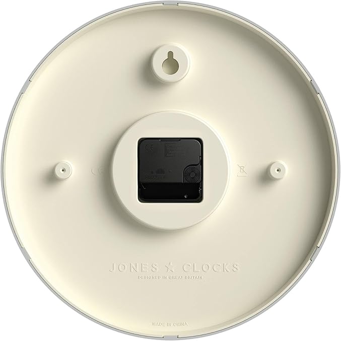 JONES CLOCKS® Studio wall Clock | Modern Round Style | 12 inch | Mid Blue | Easy to Read Numbers | Versatile Design for Kitchen, Living Room or Office