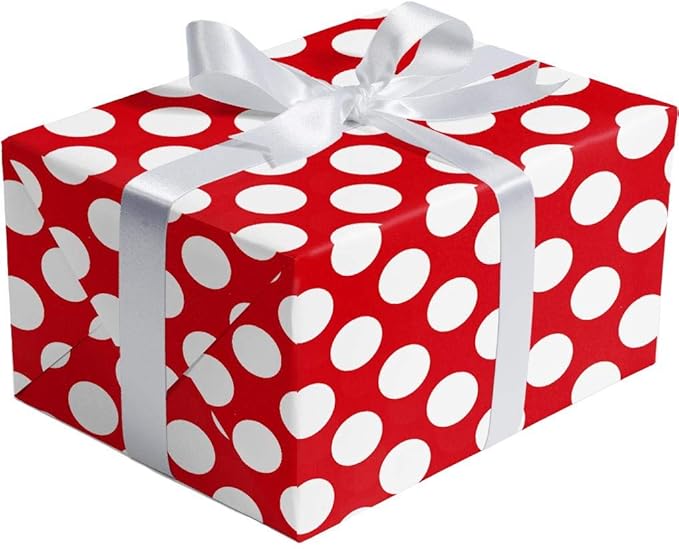 Jillson Roberts Bulk Gift Wrapping Paper, Two-Sided Red Dot & Stripe, Full Ream 833' x 24"