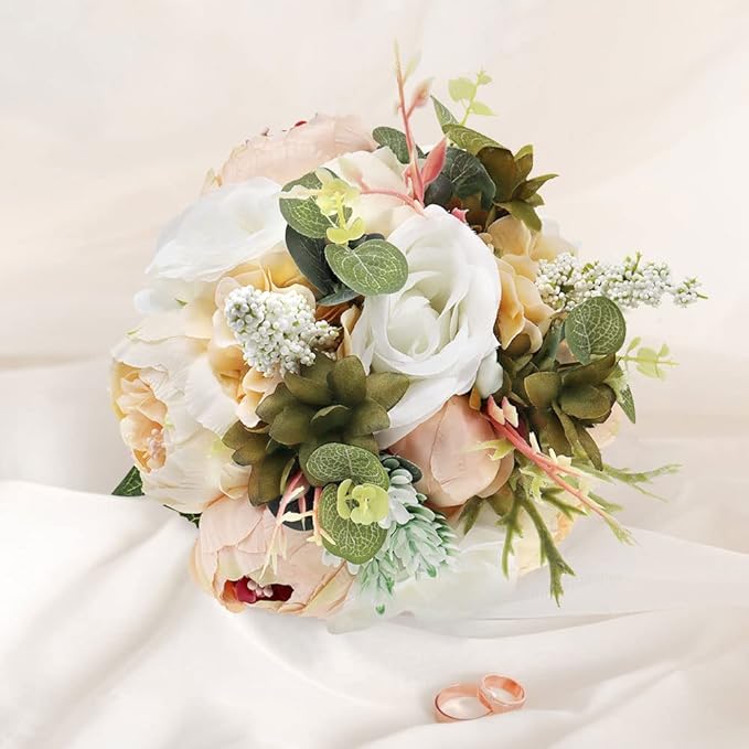 S_SSOY Wedding Romantic Bouquet Bride Bridal Bouquets Bridesmaid Bouquet Artificial Flowers Valentine's Day Party