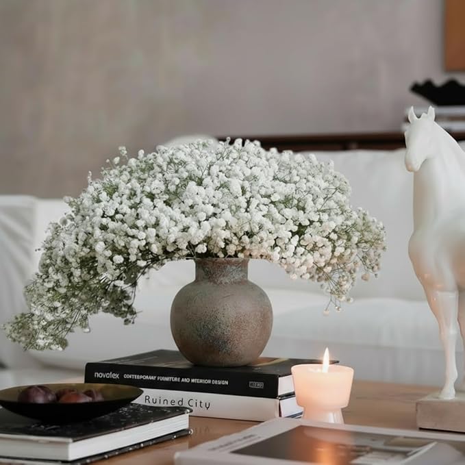 Vintage Ceramic Vases, Distressed Black and Beige, Rustic Farmhouse Decor, Handmade Textured Design for Living Room, Mantel, Coffee Table,Fireplace,Kitchen