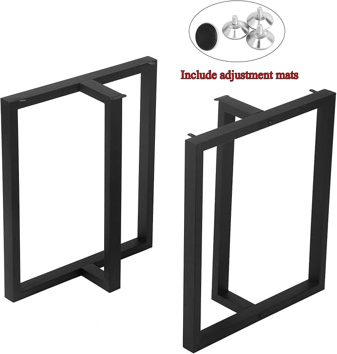 MBQQ Rustic Decor T-Shape Table Legs, Heavy Duty Metal, 28' Height, 24' Wide, Industrial Modern, DIY Iron Bench Legs