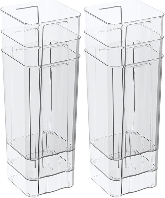 Asking 6 Pack Tall Square Acrylic Flower Vase, Clear Plastic Centerpiece Vases for Table, 4" x 4" x 9"