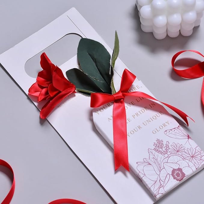 YAMA Red Double Face Satin Ribbon 5/8" 25 Yards Red Ribbon for Gift Package Wrapping,Floral Design,Hair Bow Clip Making,Crafting,Sewing,Wedding Decor