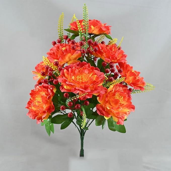 2 Packs Peonies Artificial Flowers Vintage Faux Peony Bouquet Fake Flower Arrangements for Vase Table Centerpiece Wedding Party Decoration Indoor Home Decor 2025