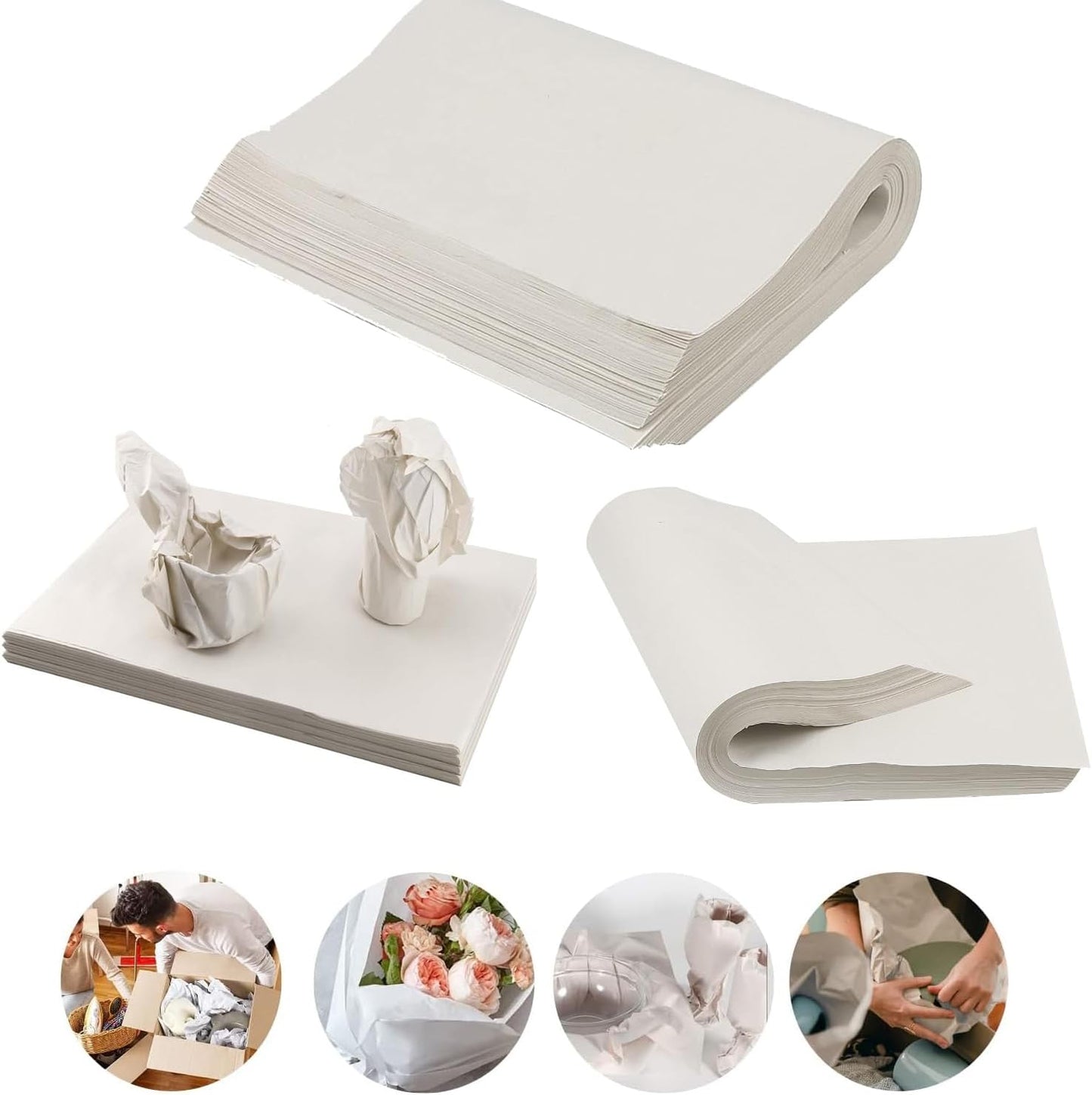 Skiennix Large Packing Paper - 300 Sheets of Newsprint for Easy Moving & Wrapping Supplies