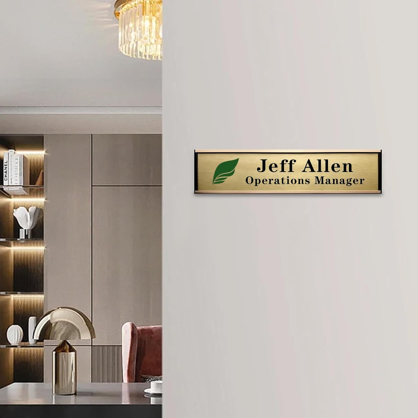 Skiennix Personalized Name Plate - Custom Aluminum Door or Wall Sign, 2x10 Inch, Ideal Office Gift