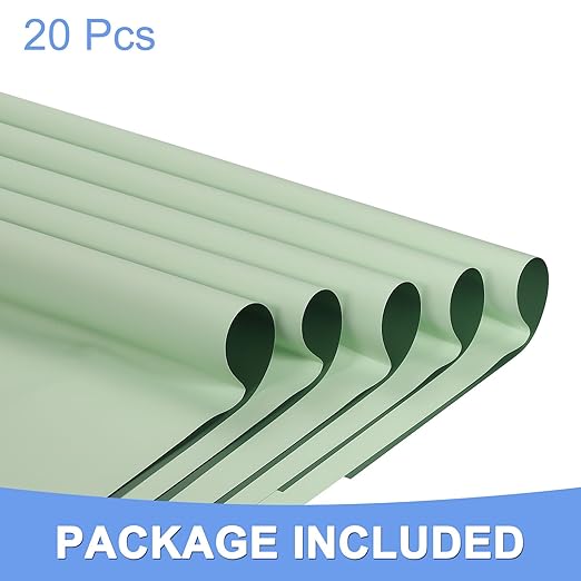 Double Sided Color Flower Wrapping Paper - 20 Sheet Waterproof Floral Bouquet Wrapping Paper Fits for Wedding Graduation Gifts - (22.8x22.8 Inch, Grey Green/Turquoise)