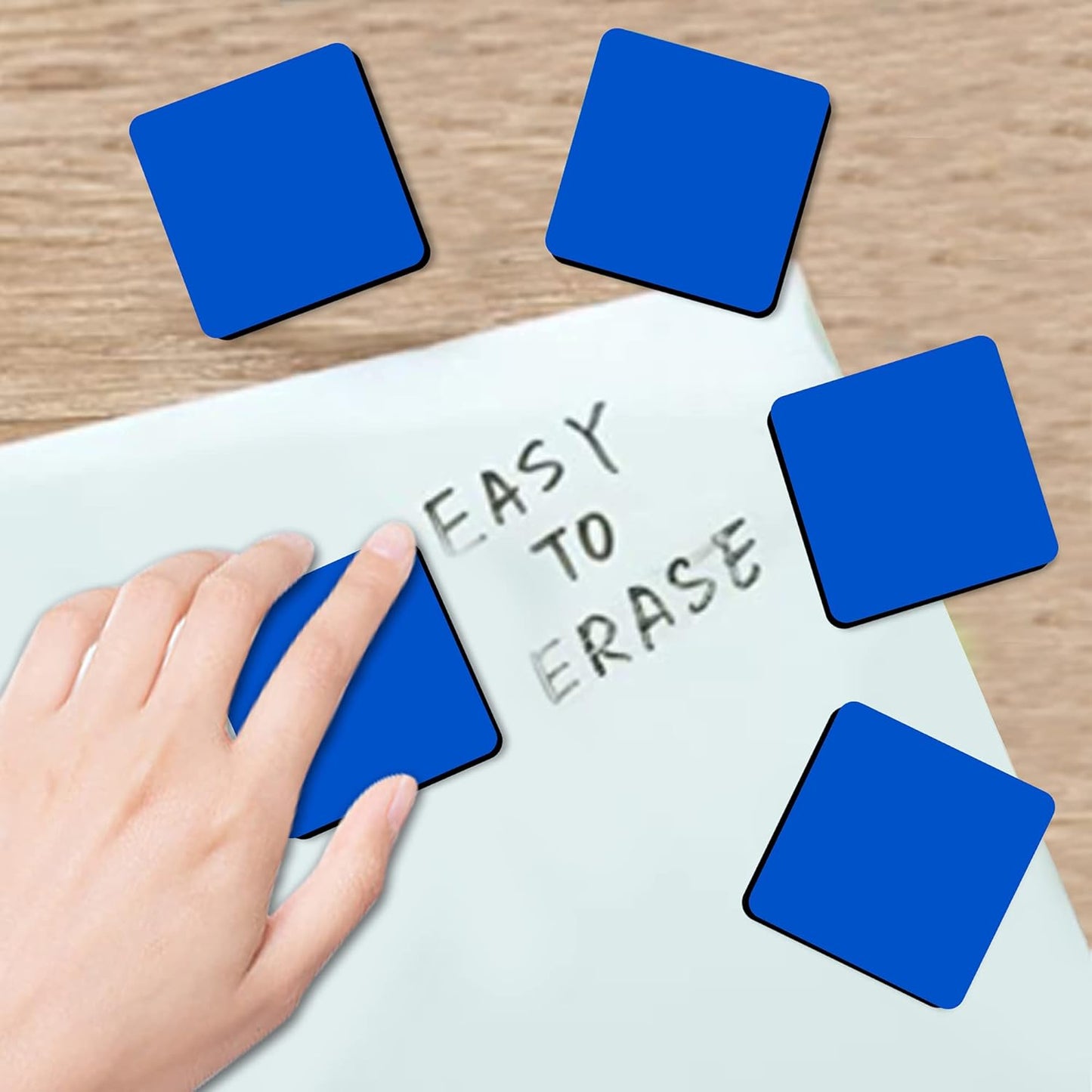 Skiennix Mini Magnetic Whiteboard Erasers - 48 Pack for Kids & Classroom | Blue, 2 x 2 x 0.79 Inch